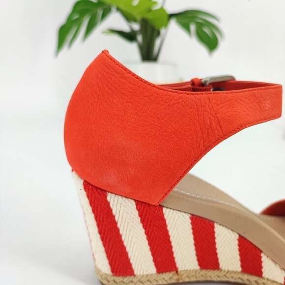 UGG Woman’s Wedge Red Leather Strappy Espadrille Comfort Sandals Size 9 - Picture 11 of 13